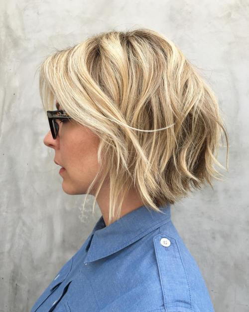 Blond Layered Bob With Highlights