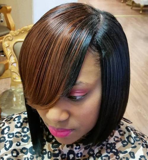guppa weave with side swoopy bangs