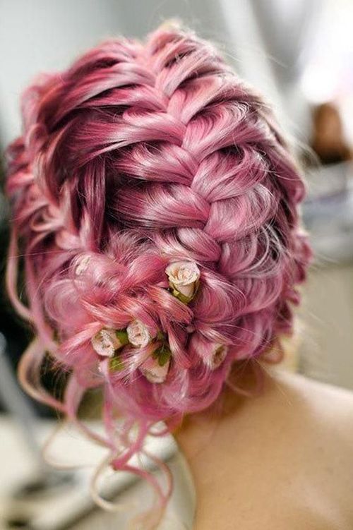 liber braided updo with rose buds