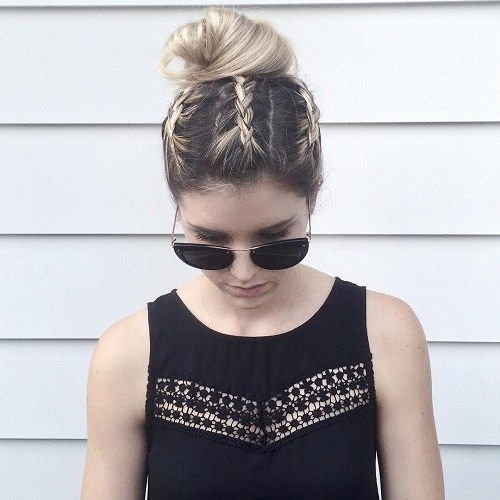top knot with braided front
