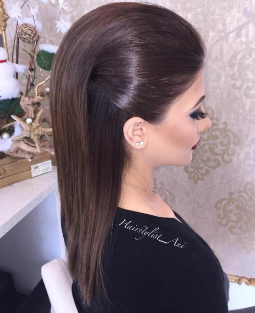 Formalno Half Up Hairstyle For Medium Hair