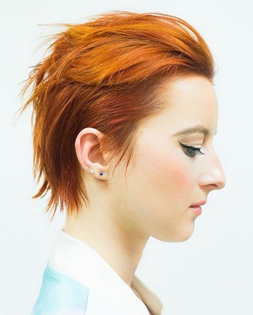 kort edgy red hairstyle for women