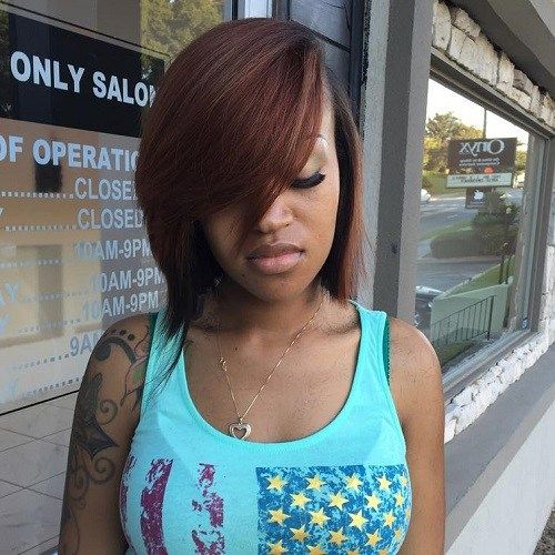 bočné Parted Sew In Bob With Side Bangs