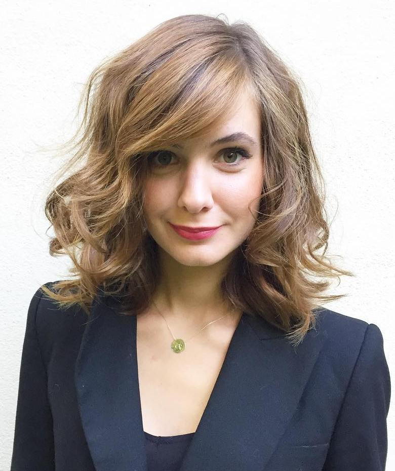 Mid-Length Side-Parted Layered Hairstyle