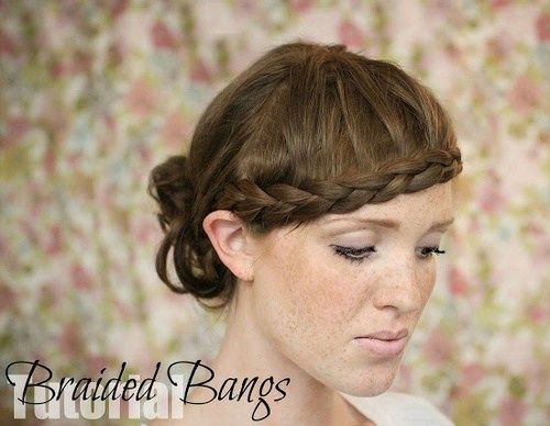 updo with braided bangs