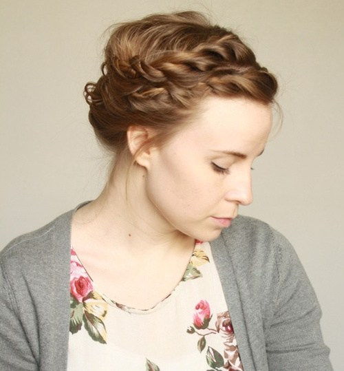 updo with braided front