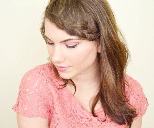 frumos mid-length downdo with braided bangs