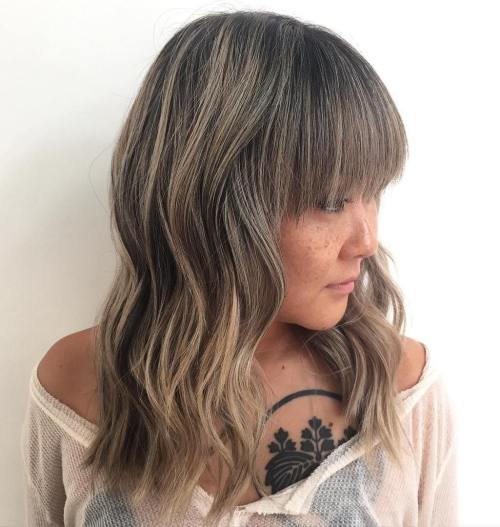 Hollywood-ul waves and brown to gray ombre