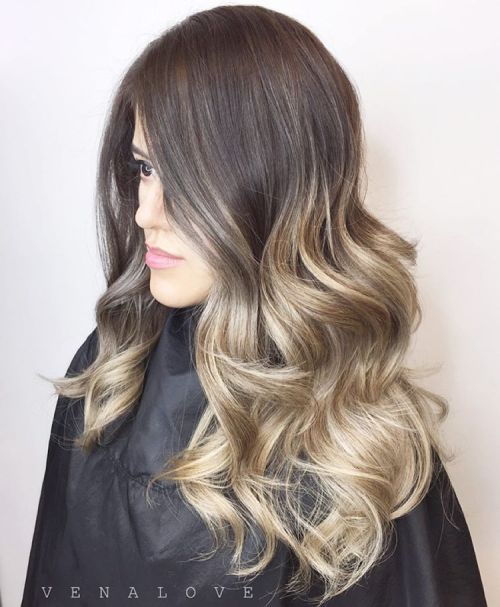 hnedý to dirty blonde ombre