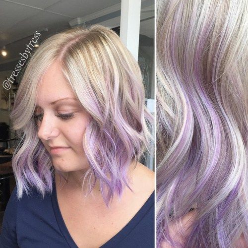blondínka hair with lavender ombre highlights