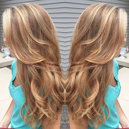 karamel hair color with highlights