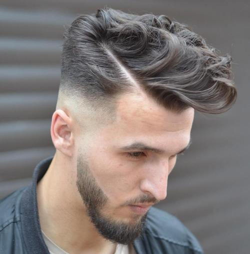Lockig Combover With Taper Fade