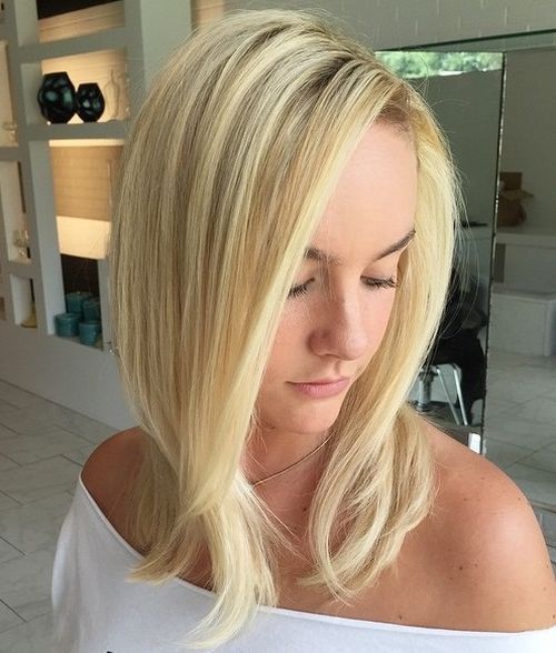 средња blonde hairstyle for straight hair