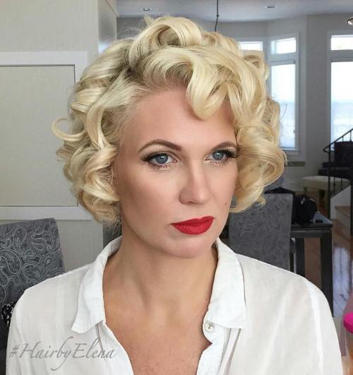 Vintage Short Curly Blonde Hairstyle