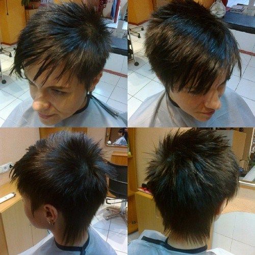 kratek spiky haircut for women