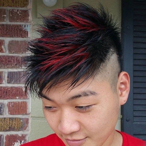 спики Asian men hairstyle with highlights