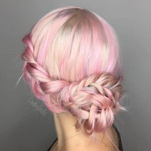 Pastell Pink Braided Updo