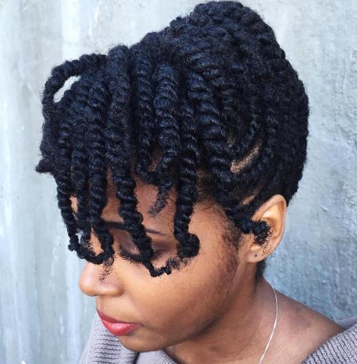 afrikansk American Updo For Twists