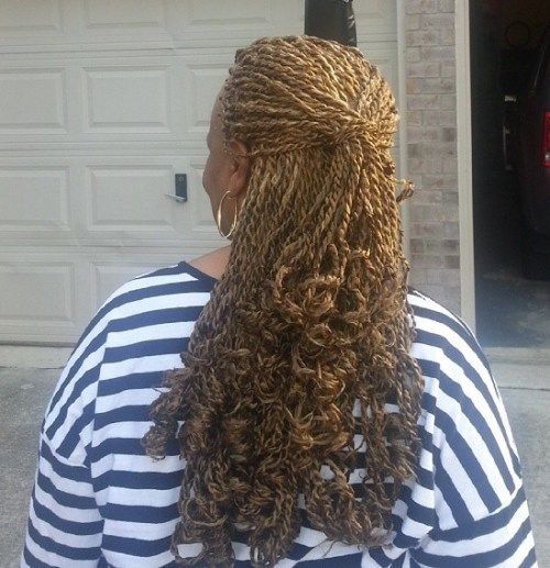 Танак Blonde Twists With Curly Ends