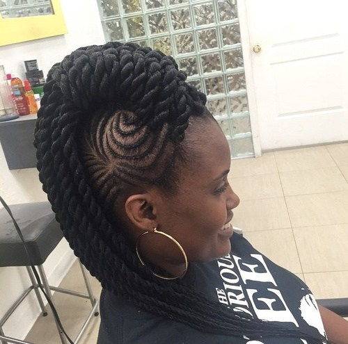мохавк hairstyle with twists