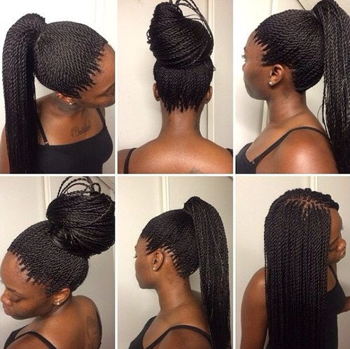 лепиња and pony hairstyles for thin twists