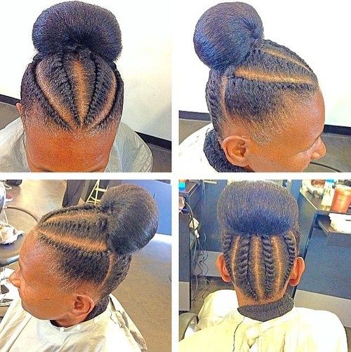 раван twists into bun updo for natural hair