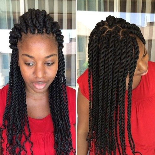 црн twists with curly ends