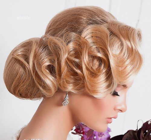 brud- chignon with finger waves