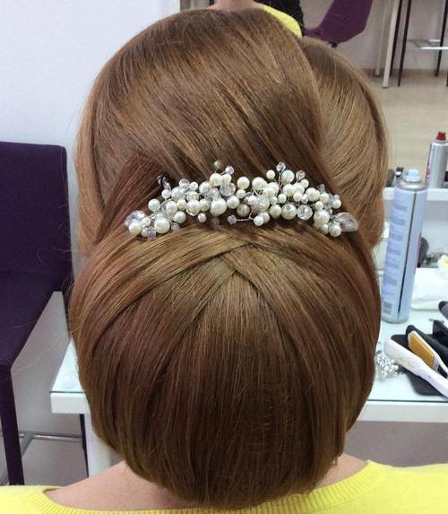 stor chignon bridal updo for long hair