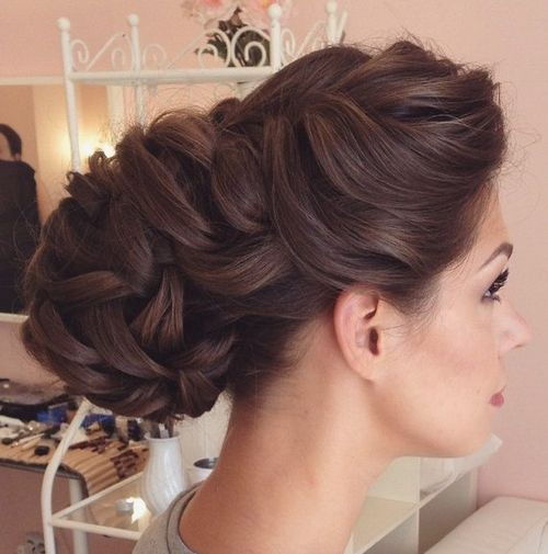 лабаве braided bridal updo for long thick hair