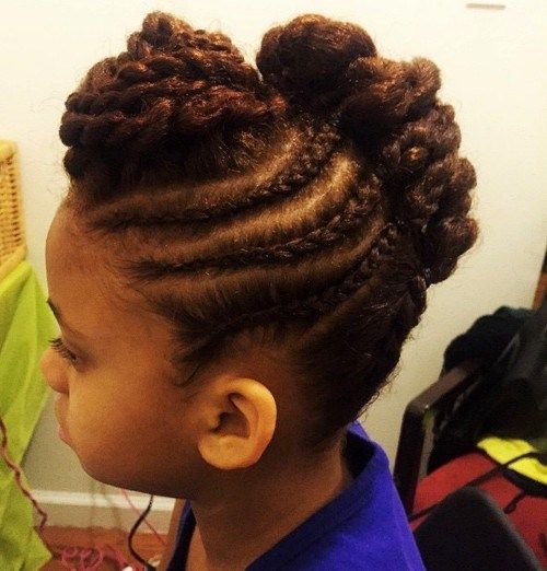 liten black girl's braided Mohawk