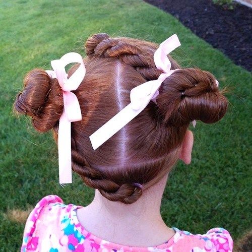 liten girls' twists and knots hairstyle