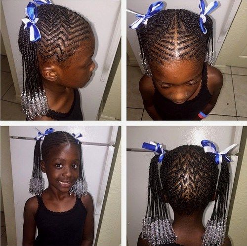 africký American girl's braided hairstyle