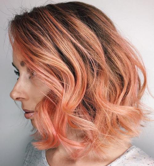 Pastell Copper Red Hair With Root Fade