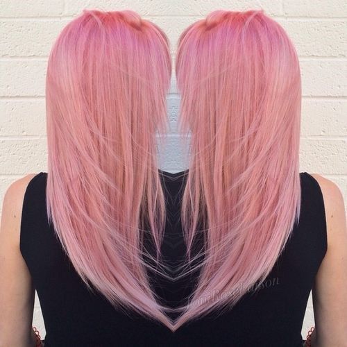 pastell pink layered hairstyle