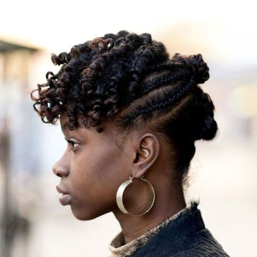 afrikansk American Curls And Braids Updo
