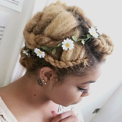 vriden updo for natural bleached hair
