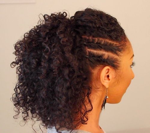 lockig ponytail with two side twists