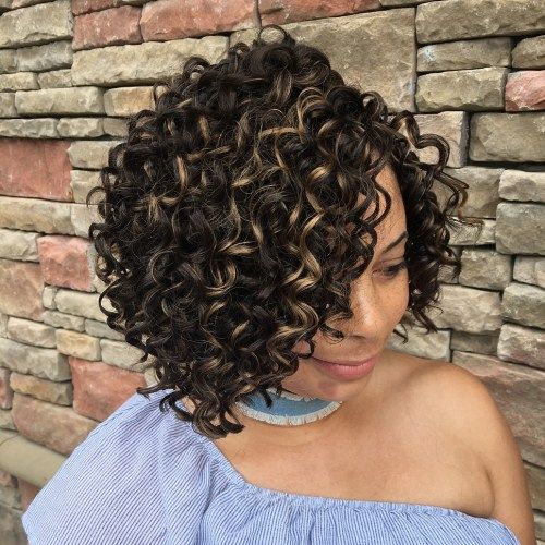 Side-Parted Curly Crochet Bob