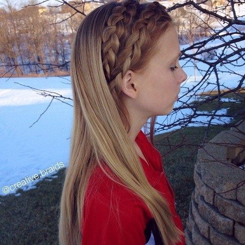 Två Braids Loose Hairstyle For Girls