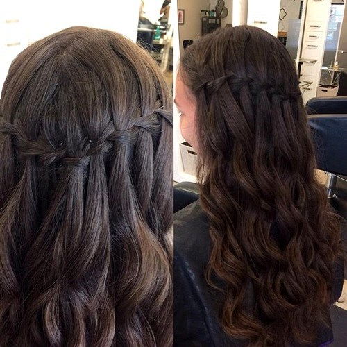 halv up braided hairstyle for girls with long hair