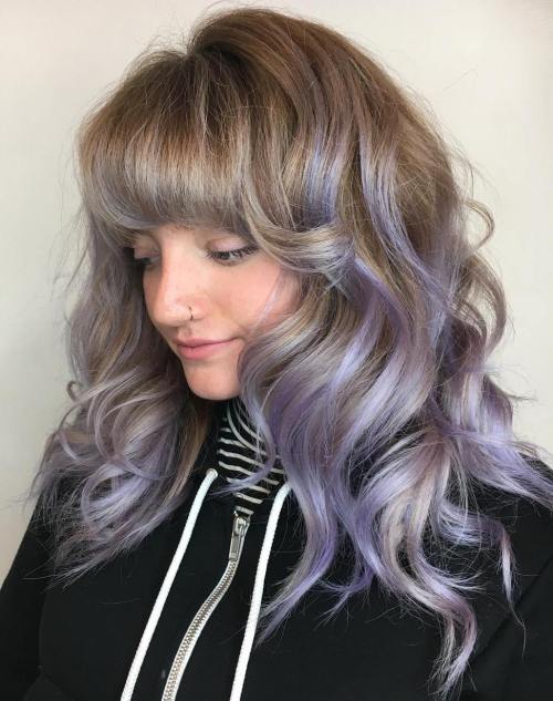 Ljus Brown Hair With Lavender Balayage