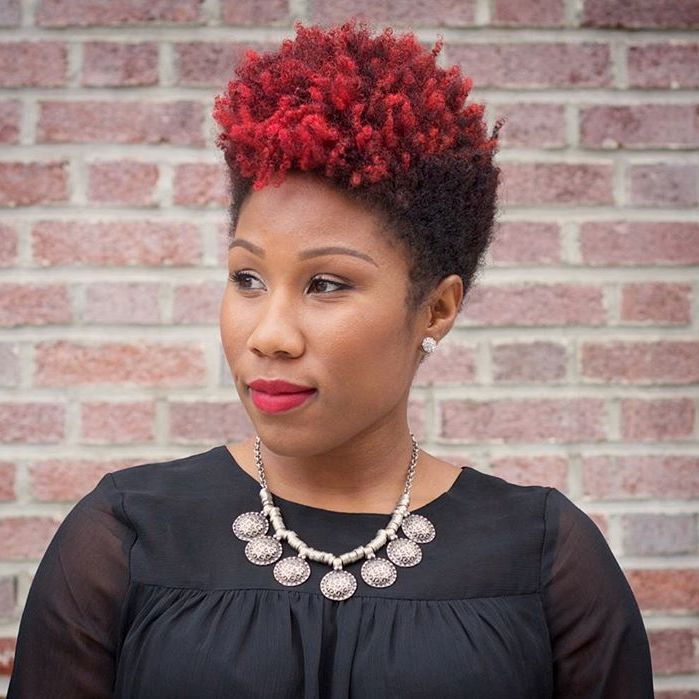 Kort Red And Black Natural Hairstyle