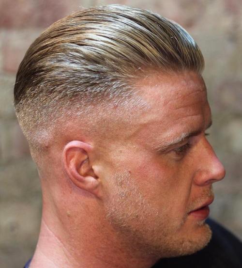 slicked back men's hairstyle