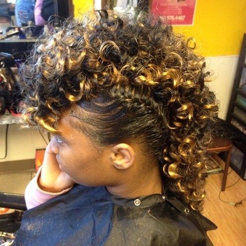 negru curly mohawk updo for homecoming 