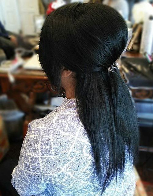 Jumătate Ponytail With A Bouffant For Straight Hair