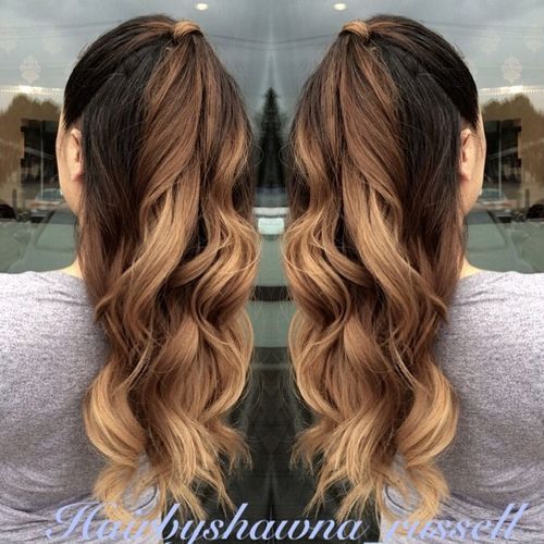 jumătate ponytail for ombre hair