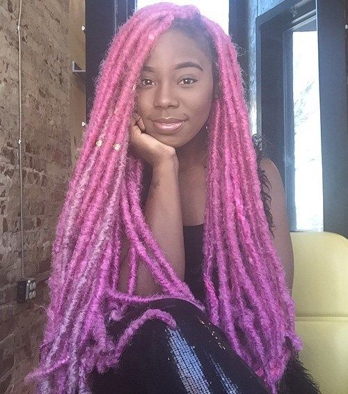 Pastell Pink Faux Locs