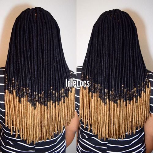 Svart To Blonde Ombre Faux Locs