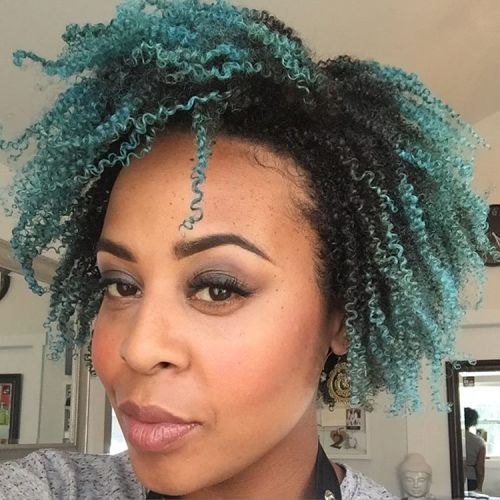 africký American Teal Ombre For Natural Hair